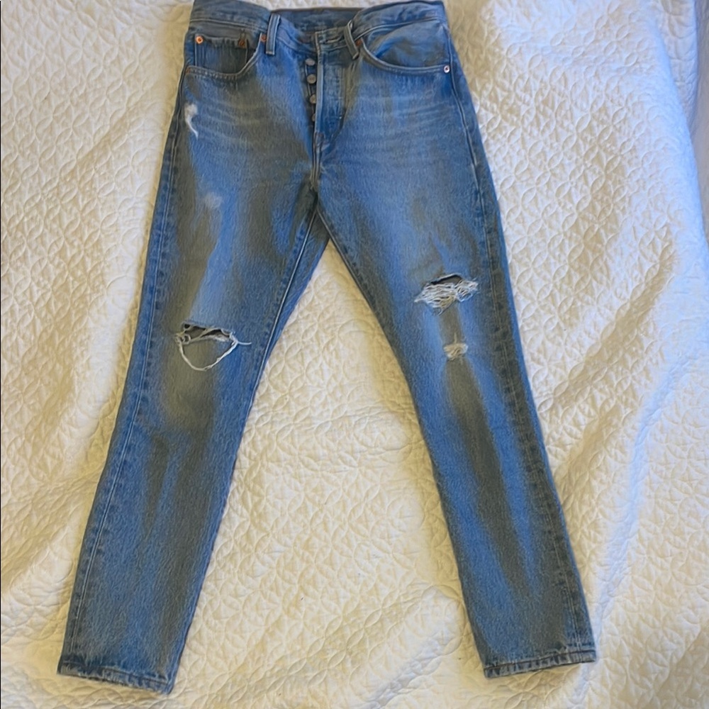 Levi's Blue Skinny Distressed Jeans